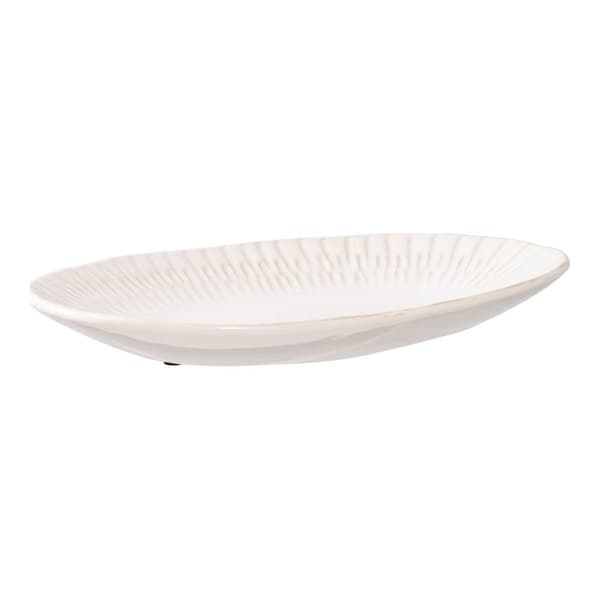 Rootz keramisk serveringsfack - Snacksbricka - Dekorativ platta - Hållbar design - 30,5 cm x 20,3 cm x 3,8 cm