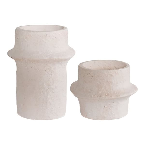 Rootz Cement -kynttilänhaltijajoukko - Valkoinen - keraamiset kynttilänjalat - tyylikäs sisustus - 10,81 cm x 10,61 cm x 8,22 cm