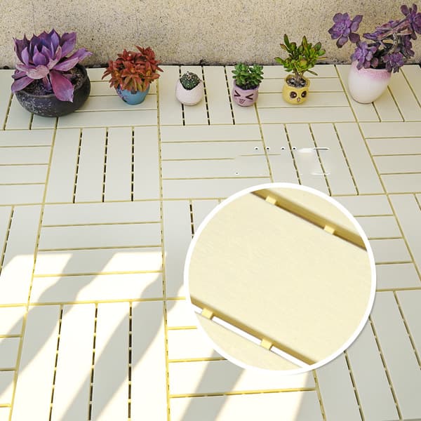 INF Modulære terrassegulvfliser i tre-plastkompositt, 12 stk. Brun
