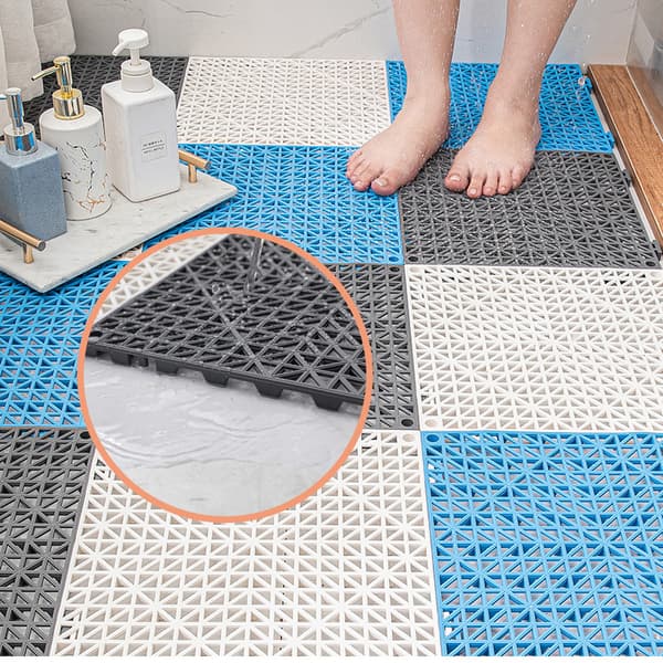 INF 12-pack snöflinga urholkad avloppsmatta Vit