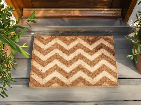 Dørmåtte Naturlig Kokosfiber med skridsikker PVC-bagside 40 x 60 cm Tekstmotiv Moderne Stil