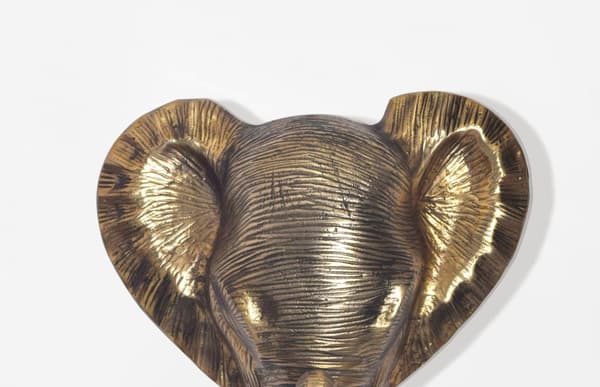 Rootz Elephant Head Wall Decor - Håndlavet skulptur - Unikt kunstværk - Solid aluminium - 33 cm x 41 cm x 20 cm