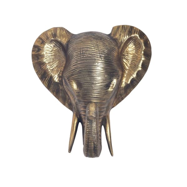 Rootz Elephant Head Wall Decor - Håndlavet skulptur - Unikt kunstværk - Solid aluminium - 33 cm x 41 cm x 20 cm