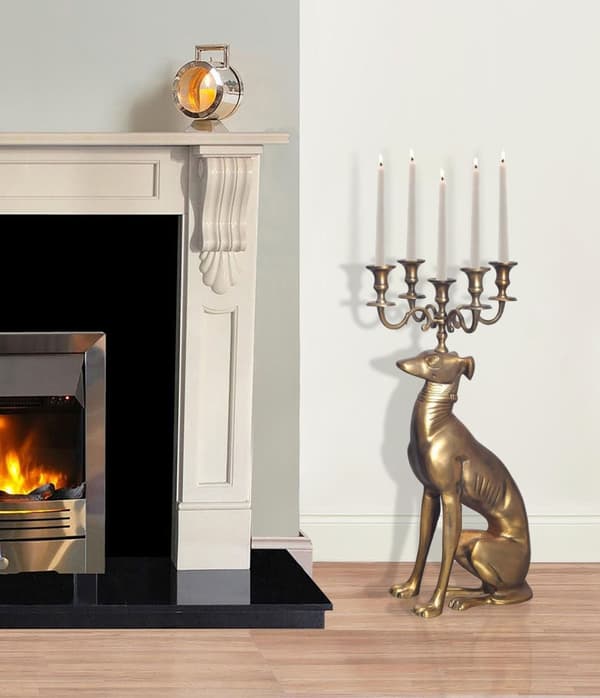 Rootz Dekorativ ljusstake - Candle Holder - Greyhound Figurine - Unik design - Handgjord - 26 cm x 69 cm x 40 cm