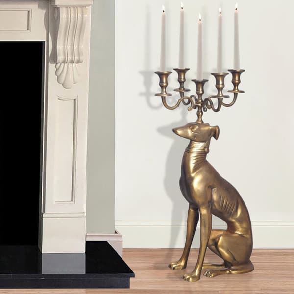 Rootz Dekorativ ljusstake - Candle Holder - Greyhound Figurine - Unik design - Handgjord - 26 cm x 69 cm x 40 cm