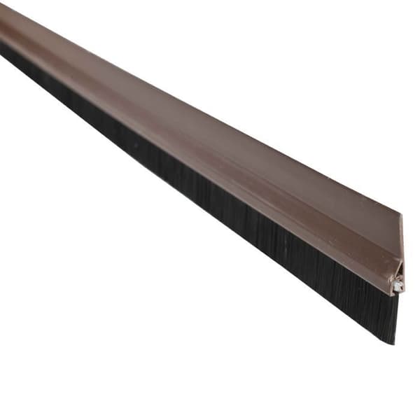 Självklistrande dörrtröskel - GEKO - 98 cm - PVC - Borste i polypropen - Brun