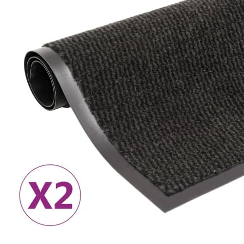 Dörrmattor 2 st rektangulär tuftad 60x90 cm svart