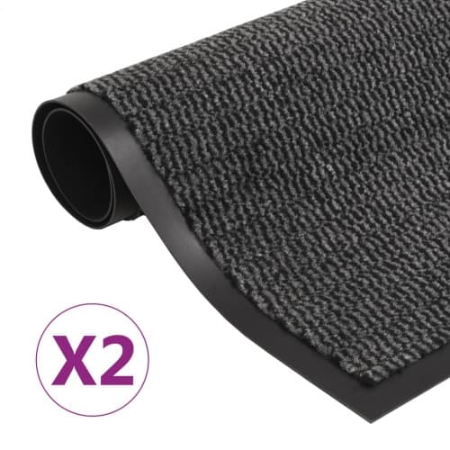 Dörrmattor 2 st rektangulär tuftad 80x120 cm antracit