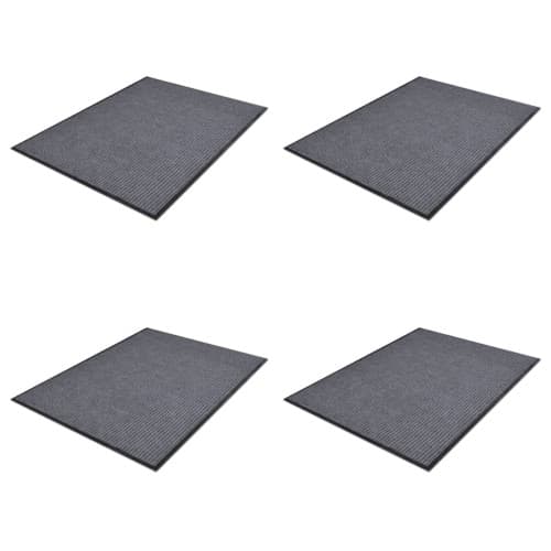 Dörrmatta 4 st PVC grå 90x60 cm
