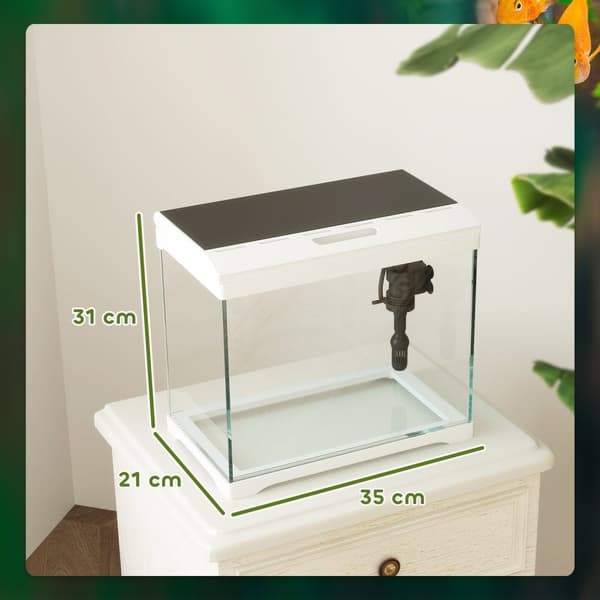 Rootz 17L Tropical Aquarium - Fish Tank - LED Light Aquarium - Nem vedligeholdelse - 35 cm x 21 cm x 31 cm