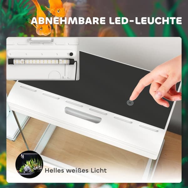 Rootz 17L Tropical Aquarium - Fish Tank - LED Light Aquarium - Nem vedligeholdelse - 35 cm x 21 cm x 31 cm