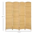 Miniatyrbillede 3 af 7: Rootz 4 Panel Paravent - Room Divider - Privatlivsskærm - Ingen samling nødvendig - 180 x 1,7 x 180 cm fyrretræ