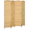 Miniatyrbillede 6 af 7: Rootz 4 Panel Paravent - Room Divider - Privatlivsskærm - Ingen samling nødvendig - 180 x 1,7 x 180 cm fyrretræ