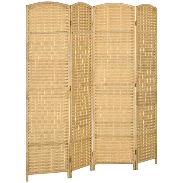 Rootz 4 Panel Paravent - Room Divider - Privatlivsskærm - Ingen samling nødvendig - 180 x 1,7 x 180 cm fyrretræ