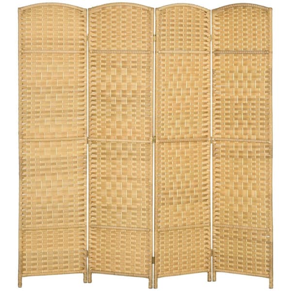 Rootz 4 Panel Paravent - Room Divider - Privatlivsskærm - Ingen samling nødvendig - 180 x 1,7 x 180 cm fyrretræ