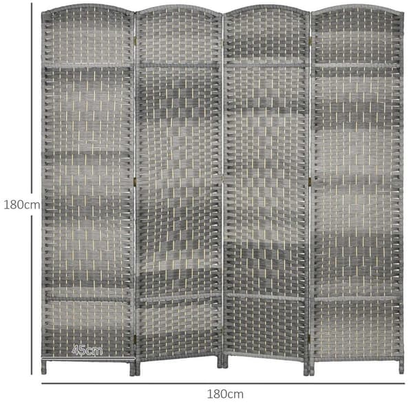 Rootz 4 Panel Room Divider - Interior Paravent - Foldbar Privacy Screen - Hållbar tallram - 180 cm x 1,7 cm x 180 cm