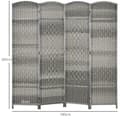 Miniatyrbild 3 av 6: Rootz 4 Panel Room Divider - Interior Paravent - Foldbar Privacy Screen - Hållbar tallram - 180 cm x 1,7 cm x 180 cm