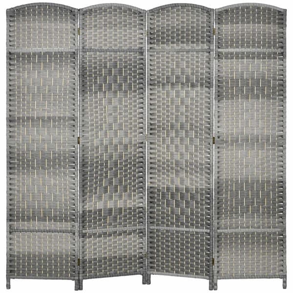 Rootz 4 Panel Room Divider - Interior Paravent - Foldbar Privacy Screen - Hållbar tallram - 180 cm x 1,7 cm x 180 cm