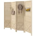 Miniatyrbild 1 av 6: Rootz 4 Panel Wood Paravent - Room Divider - Foldbar Partition - Sekretesslösning - 152 cm x 1,7 cm x 144,5 cm brun