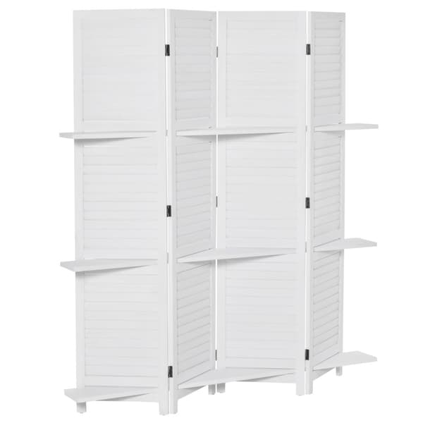 Rootz 4 Panel Paravent Room Divider - Blind døre - Foldeskærm - Forbedring af privatlivets fred - 160L x 170H CM White