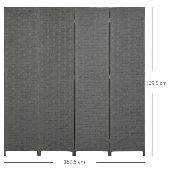 Rootz 4 Panel Room Divider - Interiør Paravent - Partition Screen - Natural Wood- 159,5L x 169,5H x 1,6t cm