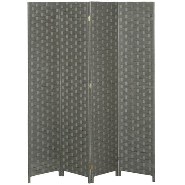 Rootz 4 Panel Room Divider - Interiør Paravent - Partition Screen - Natural Wood- 159,5L x 169,5H x 1,6t cm