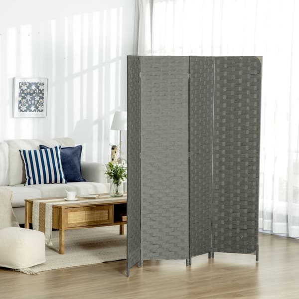 Rootz 4 Panel Room Divider - Interiør Paravent - Partition Screen - Natural Wood- 159,5L x 169,5H x 1,6t cm