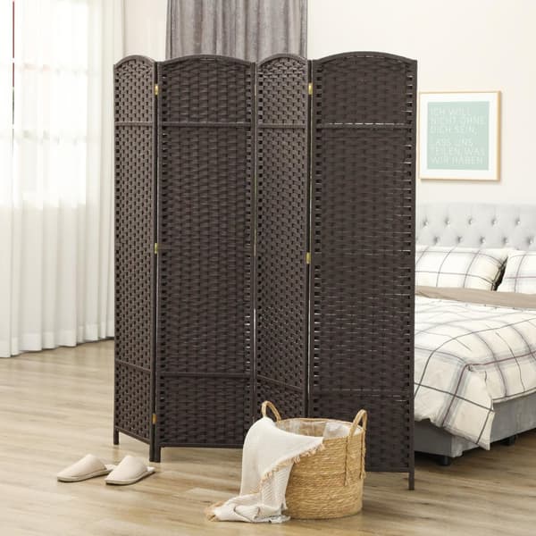 Rootz 4 Panel Foldbar Paravent - Room Divider - Privatlivsskærm - Holdbar og stabil - 160 cm x 1,6 cm x 170 cm