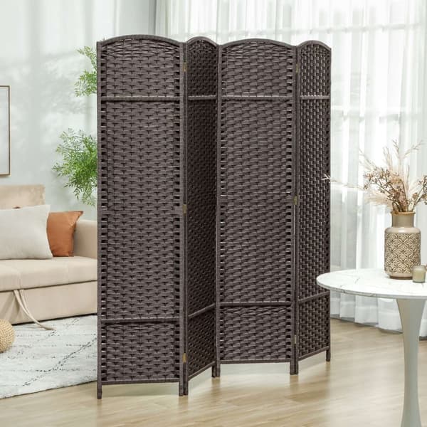 Rootz 4 Panel Foldbar Paravent - Room Divider - Privatlivsskærm - Holdbar og stabil - 160 cm x 1,6 cm x 170 cm
