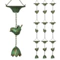 Pikkukuva 10 / 10: Rootz 3er -sarja sadeketju - tyhjennysketju - sateenvirtaketju - korroosiokestävä - 123 cm x Ø12cm helpon puutarhan sisustamiseksi