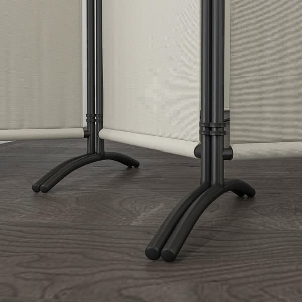 Rootz 4 -Panel udendørs Paravent - Privatlivsskærm - Room Divider - Nem opbevaring - 221 cm x 172 cm - Cream stof