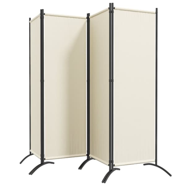 Rootz 4 -Panel udendørs Paravent - Privatlivsskærm - Room Divider - Nem opbevaring - 221 cm x 172 cm - Cream stof