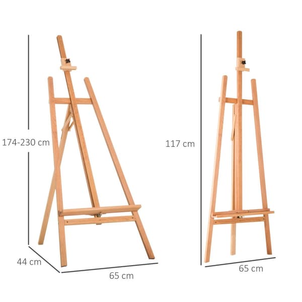 Rootz Justerbar staffelramme - Maleri Stand - Art Display - Natural Beech Wood - 65 cm x 68 cm x 230 cm