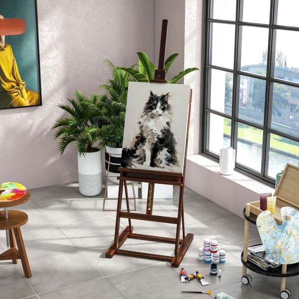 Rootz Beech Wood Easel - Artist Stand - Justerbar konststativ - Höjd & lutning Justerbar - 171 cm till 230 cm
