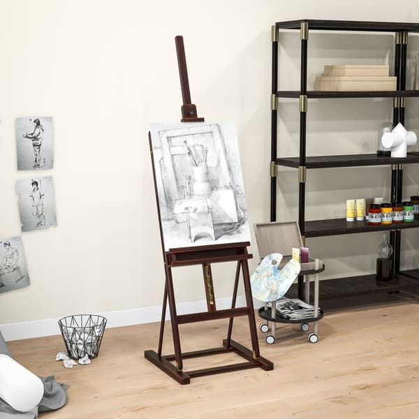 Rootz Beech Wood Easel - Artist Stand - Justerbar konststativ - Höjd & lutning Justerbar - 171 cm till 230 cm