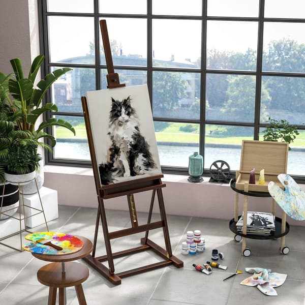 Rootz Beech Wood Easel - Artist Stand - Justerbar konststativ - Höjd & lutning Justerbar - 171 cm till 230 cm