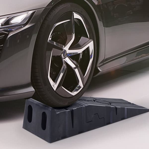 Rootz Car Access Ramps - Plastic Ramps - Vedligeholdelse af køretøjer - stødfast og stable - 2,5 ton kapacitet - 91x30x21 cm - sort