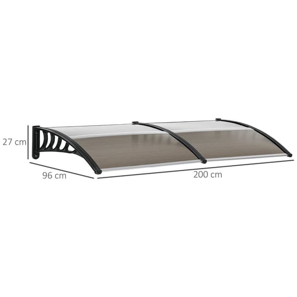 Rootz Door Roof Canopy - Rain Shelter - UV Protection - Elegant Home Decor - Skydd mot element - 200 cm x 96 cm x 27 cm