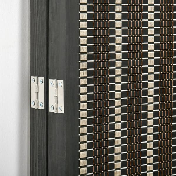 Rootz Foldbar Room Divider - Privatlivsskærm - Paravent - Træ/bambus i høj kvalitet - 180 cm x 180 cm - Brun/sort