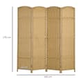 Miniatyrbild 3 av 6: Rootz Foldbar Room Divider - Interiörskärm - Träpartition - Sekretess och stabilitet - 4 paneler - 160 x 170 cm