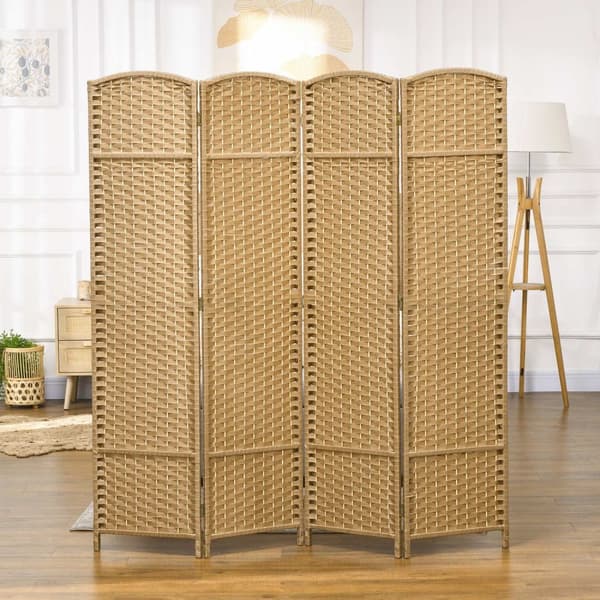 Rootz Foldbar Room Divider - Interiörskärm - Träpartition - Sekretess och stabilitet - 4 paneler - 160 x 170 cm