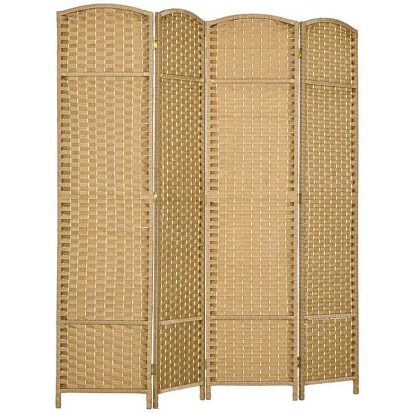 Rootz Foldbar Room Divider - Interiörskärm - Träpartition - Sekretess och stabilitet - 4 paneler - 160 x 170 cm