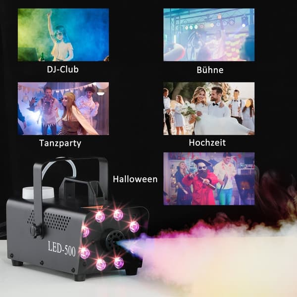 Rootz FOG Machine - Smoke Machine - Mist Maker - LED -farvefeffekter - Hangbar - 24 cm x 12 cm x 14cm - Levente begivenheder ubesværet
