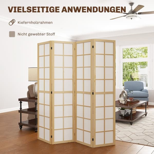 Rootz Foldble Room Divider - Tietosuoja -näyttö - itsenäinen osio - Tyylikäs muotoilu - 160 cm x 1,7cm x 170cm