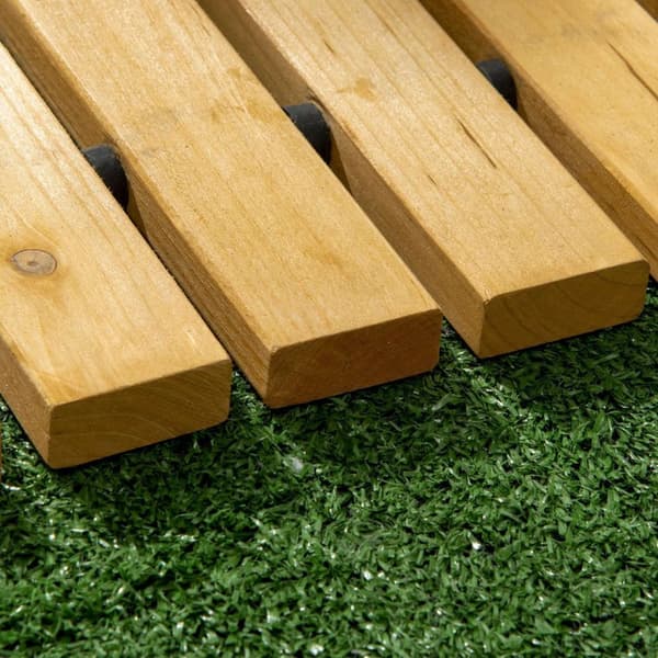 Rootz Garden Path Roll -Up - Træstrimler - Solid Pine Pathway - Holdbar, æstetisk, anti -slip - 185 cm x 60 cm