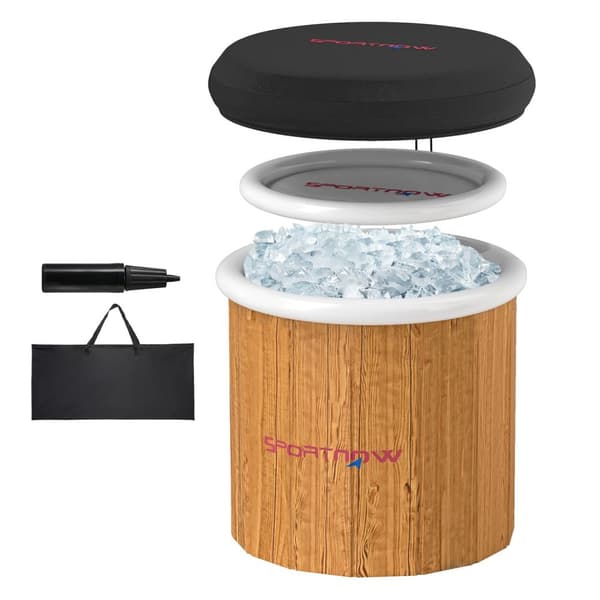 Rootz Ice Bathtub - Oppustelig isbakke - Muskelgenvindingskub - Optimal koldterapi - Ø85 x 75 cm, 300L - Inkluderer bærepose og luftpumpe