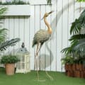 Pikkukuva 2 / 6: Rootz Heron Garden -patsas - ulkoveistos - metallikoriste - säänkestävä ja vakaa - 39 cm x 17cm x 90cm