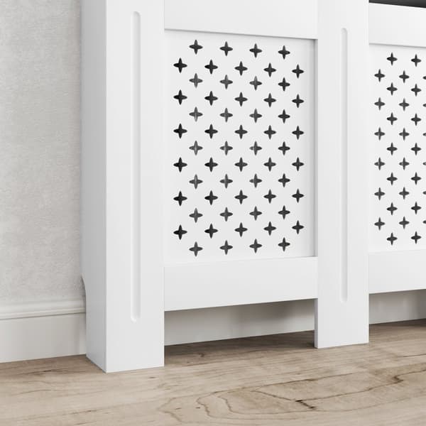 Rootz Radiator Cladding - Cover - Gitter Design - Forbedrer boligindretning - 112b x 19t x 81,5h cm hvid