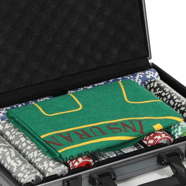 Rootz Poker Set - Poker Case - 400 Chips - Casinospil - 39,5 cm x 28cm x 8cm - Organiseret spil - Texas Hold'em for op til 10 spillere