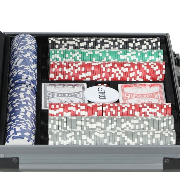 Rootz Poker Set - Poker Case - 400 Chips - Casinospil - 39,5 cm x 28cm x 8cm - Organiseret spil - Texas Hold'em for op til 10 spillere